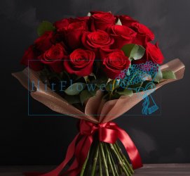 Букет роз 21 красная роза